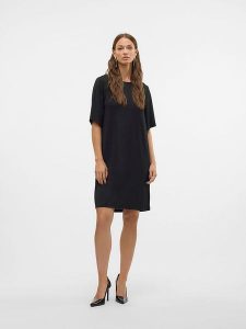 Vero Moda Sukienka w kolorze czarnym rozmiar: L. Czarne sukienki Vero Moda, l, bez wzorów, bez kołnierzyka, bez ramiączek, midi. Za 57,06 zł.