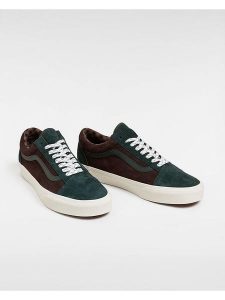 Vans Skórzane sneakersy w kolorze brązowo-zielonym rozmiar: 36,5. Brązowe trampki Vans, bez wzorów, bez zapięcia. Za 132,05 zł.