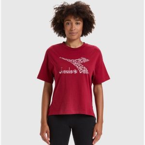 Koszulka damska DIADORA L.T-SHIRT SS LUSH. Czerwone koszulki sportowe Diadora, bez wzorów, bez ramiączek. Za 49,99 zł.