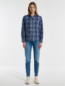 BIG STAR Koszula w kolorze niebieskim rozmiar: M. Niebieskie koszule Big Star, m, bez wzorów, z bawełny, bez kołnierzyka, bez ramiączek. Za 119,99 zł.