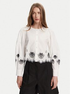 French Connection Koszula 72YNH Biały Regular Fit. Białe koszule French Connection, xl, bez wzorów, z bawełny, bez kołnierzyka, bez ramiączek. Za 219,99 zł.