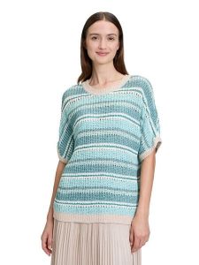 BETTY & CO Sweter w kolorze błękitno-biało-turkusowym rozmiar: 44. Niebieskie swetry oversize Betty & Co, bez wzorów, ze splotem, bez ramiączek. Za 126,99 zł.