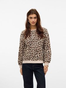 Vero Moda Bluza w kolorze beżowo-czarnym rozmiar: S. Brązowe bluzy Vero Moda, s, bez wzorów, z bawełny, bez kaptura. Za 105,38 zł.
