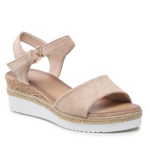 Sandały Clara Barson. Brązowe sandały Clara Barson, bez wzorów, bez obcasa, na koturnie, bez zapięcia. Za 119,99 zł.