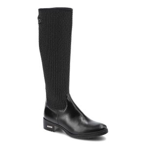 Czarne Kozaki Simen Damskie Eleganckie Buty Zimowe. Czarne kozaki Simen, na jesień, bez wzorów, ze skóry, bez obcasa, na obcasie, bez zapięcia. Za 409,00 zł.