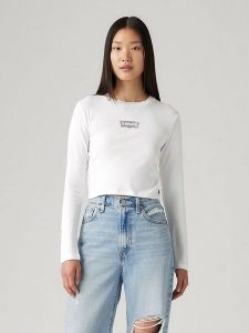 Levi's Koszulka w kolorze białym rozmiar: M. Białe bluzki Levi's®, m, bez wzorów, z bawełny, bez kołnierzyka, bez ramiączek. Za 92,21 zł.
