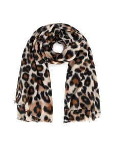 Jenny Fairy Szal 4W4-012-AW24 Beżowy. Brązowe rękawiczki Jenny Fairy, bez wzorów, z poliesteru. Za 59,99 zł.