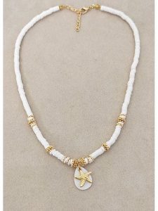 Nakkash Pozłacany naszyjnik z zawieszką - dł. 43 cm rozmiar: onesize. Białe naszyjniki Nakkash, pozłacane. Za 21,99 zł.