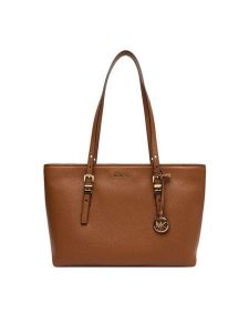 MICHAEL Michael Kors Torebka Quinn 30T5GQNT2L Brązowy. Brązowe torebki klasyczne MICHAEL Michael Kors, bez wzorów, ze skóry, bez dodatków. Za 649,99 zł.