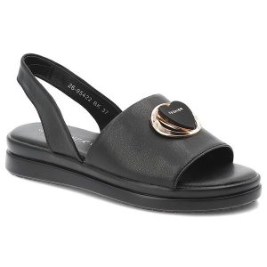 Sandały damskie Vinceza, cholewka ze skóry naturalnej wsuwane na płaskiej podeszwie, czarne, 95422. Czarne sandały VINCEZA, z aplikacjami, ze skóry, bez obcasa, na płaskiej podeszwie, bez zapięcia. Za 169,00 zł.