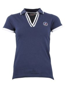 Peak Mountain Koszulka polo w kolorze granatowym rozmiar: L. Niebieskie bluzki Peak Mountain, l, bez wzorów, bez kołnierzyka, bez ramiączek. Za 100,99 zł.