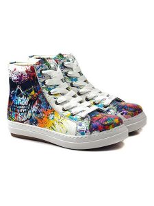 Goby Sneakersy w kolorze białym ze wzorem rozmiar: 40. Białe trampki Goby, bez wzorów, z materiału, za kostkę, bez zapięcia. Za 217,99 zł.