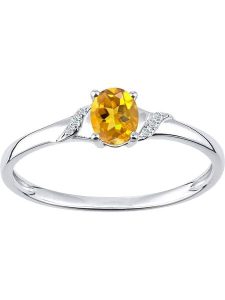 Revoni Złoty pierścionek z diamentami i cytrynem rozmiar: 58. Szare pierścionki Revoni, z cytrynem, złote. Za 1 087,99 zł.
