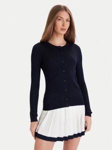 Lacoste Kardigan AF4141 Granatowy Slim Fit. Niebieskie kardigany Lacoste, z wełny. Za 509,99 zł.