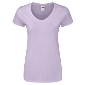 Koszulka Damska Z Dekoltem W Kształcie Litery V. Niebieskie bluzki FRUIT OF THE LOOM, s, bez wzorów, sportowe, bez kołnierzyka, bez ramiączek. Za 33,99 zł.