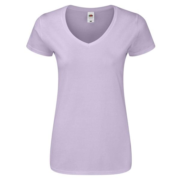 Koszulka Damska Z Dekoltem W Kształcie Litery V. Niebieskie bluzki FRUIT OF THE LOOM, m, bez wzorów, sportowe, bez kołnierzyka, bez ramiączek. Za 33,99 zł.