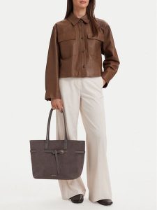 GINO ROSSI Torebka EO-LA224-19592-1 Szary ciemny. Szare shopper bag Gino Rossi, bez wzorów, ze skóry, bez dodatków. Za 459,99 zł.