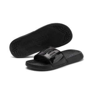 Puma Klapki Popcat Patent 37069701. Czarne klapki Puma, bez wzorów, bez obcasa. Za 85,99 zł.