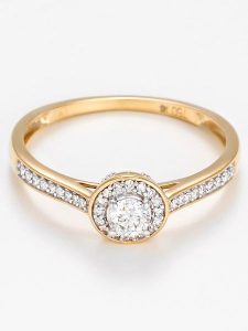 ATELIER DU DIAMANT Złoty pierścionek "Brillant Somptueux" z diamentami rozmiar: 58. Żółte pierścionki ATELIER DU DIAMANT, z diamentem, złote. Za 4 610,99 zł.