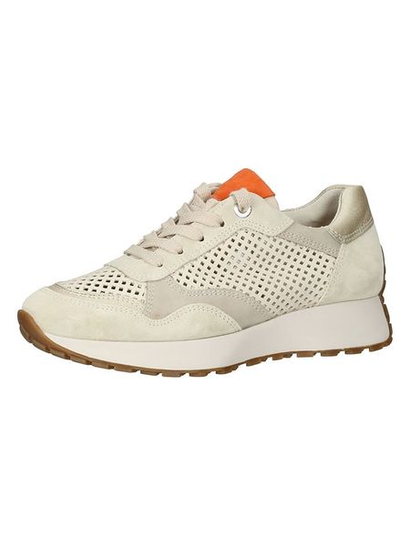 Paul Green Skórzane sneakersy w kolorze złoto-beżowo-pomarańczowym rozmiar: 38. Brązowe trampki Paul Green, bez wzorów, bez zapięcia. Za 254,14 zł.