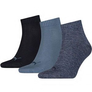 Skarpety Ćwierćwałkowe Unisex Dla Dorosłych (zestaw 3 Sztuk). Czarne skarpetki Puma, bez wzorów. Za 73,99 zł.