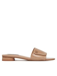 Nine West Klapki S4SH1847-01 Beżowy. Brązowe klapki Nine West, bez wzorów, z materiału, bez obcasa. Za 109,99 zł.