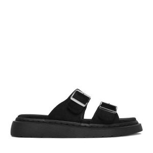 Klapki DeeZee. Czarne klapki DeeZee, bez wzorów, bez obcasa. Za 139,99 zł.