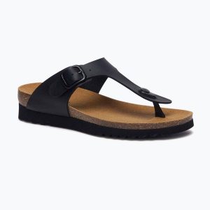Japonki damskie Scholl Boa Vista Med. Czarne klapki Scholl, bez wzorów, z materiału, bez obcasa. Za 239,99 zł.