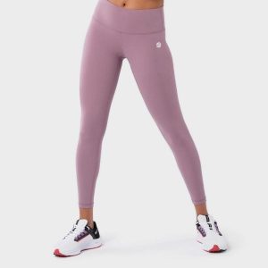 Legginsy sportowe ze średnim stanem Fitness Siroko Luxe. Fioletowe legginsy SIROKO, bez wzorów, z nylonu. Za 105,00 zł.