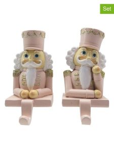 Clayre & Eef Uchwyty (2 szt.) w kolorze jasnoróżowym na skarpety świąteczne rozmiar: onesize. Różowe skarpetki Clayre & Eef, bez wzorów, z materiału. Za 157,35 zł.