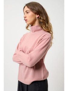 AUTHENTIC CASHMERE Kaszmirowy sweter "Cheviot" w kolorze jasnoróżowym rozmiar: S. Różowe golfy AUTHENTIC CASHMERE, bez wzorów, z kaszmiru. Za 417,45 zł.