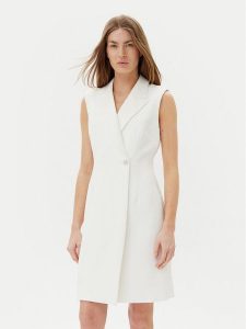 DKNY Sukienka koktajlowa DD5U1H66 Écru Slim Fit. Kombinezony DKNY, bez wzorów, z syntetyku, wizytowe, bez kołnierzyka, bez ramiączek. Za 379,99 zł.