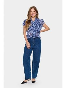 SAINT TROPEZ Bluzka w kolorze błękitnym rozmiar: M. Niebieskie bluzki Saint Tropez, m, bez wzorów, bez kołnierzyka, bez ramiączek. Za 86,99 zł.