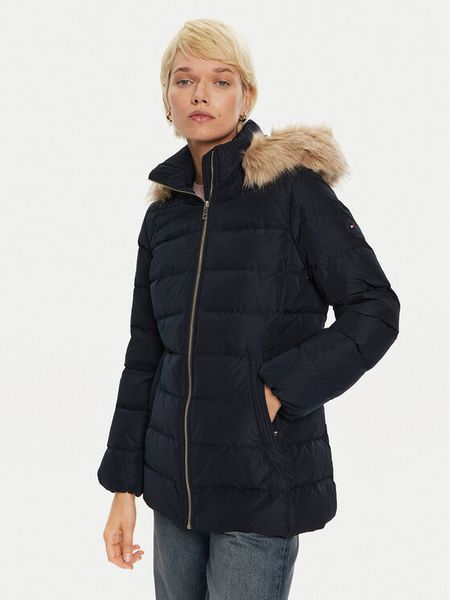 Tommy Hilfiger Kurtka puchowa WW0WW43600 Granatowy Regular Fit. Niebieskie kurtki TOMMY HILFIGER, xs, bez wzorów, z puchu, bez kaptura. Za 589,99 zł.
