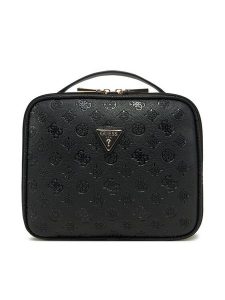 Guess Kosmetyczka TWDP74 52045 Czarny. Czarne torebki klasyczne Guess, z aplikacjami, ze skóry, bez dodatków. Za 229,99 zł.