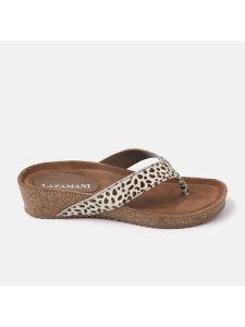 Lazamani Skórzane japonki w kolorze brązowo-beżowym rozmiar: 39. Brązowe klapki Lazamani, bez wzorów, z otwartym noskiem, bez obcasa. Za 157,73 zł.