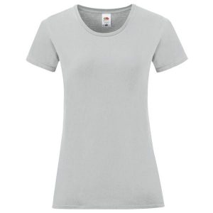 Koszulka Damska Z Bawełny Czesanej Iconic. Szare bluzki FRUIT OF THE LOOM, bez wzorów, z bawełny, sportowe, bez kołnierzyka, bez ramiączek. Za 35,99 zł.