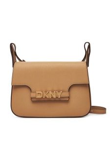 DKNY Torebka Avril R52EKJ30 Beżowy. Brązowe listonoszki DKNY, bez wzorów, ze skóry, bez dodatków. Za 579,99 zł.