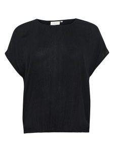 KAFFE curve Bluzka w kolorze czarnym rozmiar: 50. Czarne bluzki KAFFE curve, s, bez wzorów, z wiskozy, klasyczne, bez kołnierzyka, bez ramiączek. Za 74,63 zł.