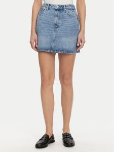 Tommy Hilfiger Spódnica jeansowa WW0WW44392 Niebieski Regular Fit. Niebieskie spódnice TOMMY HILFIGER, bez wzorów, z bawełny. Za 249,99 zł.