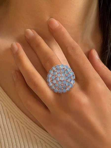 Les Petites Précieuses Pozłacany pierścionek z kamieniami szlachetnymi rozmiar: 52. Niebieskie pierścionki Les Petites Précieuses, z cyrkonią, pozłacane. Za 425,06 zł.