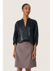 SAINT TROPEZ Bluzka "Elvie Amily" w kolorze granatowym rozmiar: XL. Niebieskie bluzki Saint Tropez, xl, bez wzorów, bez kołnierzyka, bez ramiączek. Za 97,28 zł.