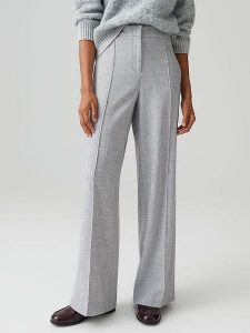 OPUS Spodnie w kolorze jasnoszarym rozmiar: 40. Szare spodnie z wysokim stanem Opus, bez wzorów, z materiału, z podwyższonym stanem. Za 165,99 zł.