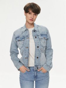 Wrangler Kurtka jeansowa Heritage 112350342 Niebieski Regular Fit. Niebieskie kurtki Wrangler, xs, bez wzorów, z bawełny, bez kaptura. Za 319,99 zł.