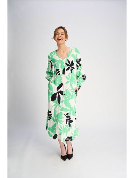 Marks & Spencer Sukienka w kolorze zielono-biało-czarnym rozmiar: 47. Białe sukienki Marks & Spencer, bez wzorów, z wiskozy, bez kołnierzyka, bez ramiączek, maxi. Za 109,00 zł.