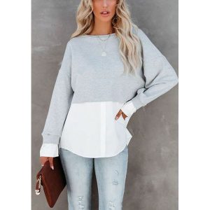 Milan Kiss Bluza w kolorze biało-szarym rozmiar: XL. Białe bluzki Milan Kiss, xl, z aplikacjami, bez kaptura. Za 131,74 zł.