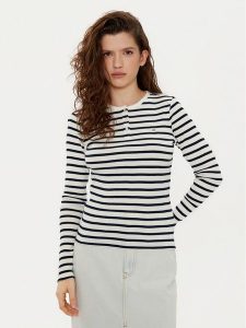 Tommy Jeans Bluzka DW0DW19501 Biały Slim Fit. Białe bluzki Tommy Jeans, m, bez wzorów, z bawełny, bez kołnierzyka, bez ramiączek. Za 119,99 zł.