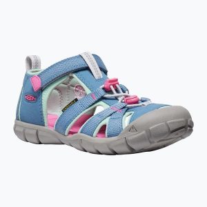Sandały juniorskie KEEN Seacamp II CNX. Niebieskie buty trekkingowe Keen, bez zapięcia. W wyprzedaży za 239,00 zł.