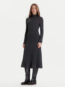 Tommy Hilfiger Sukienka codzienna WW0WW47303 Szary Regular Fit. Szare sukienki TOMMY HILFIGER, na co dzień, l, bez wzorów, z dzianiny, bez kołnierzyka, bez ramiączek, proste. Za 599,99 zł.