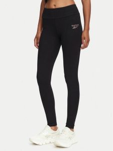 Reebok Legginsy Celina RK25701CCW Czarny Slim Fit. Czarne legginsy Reebok, bez wzorów, z bawełny. Za 129,99 zł.